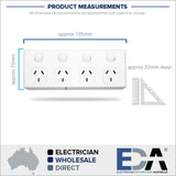 4 Gang GPO Power Point Quad Socket Outlet