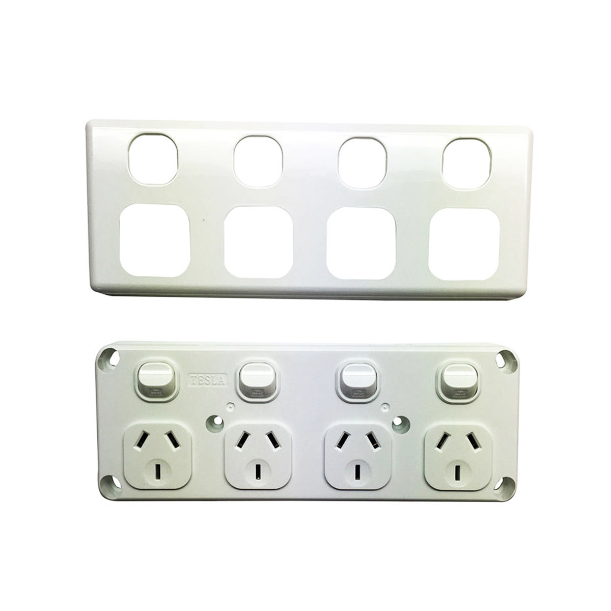 10 Amp Quad GPO x2 Pieces Power Point 4 Gang Electrical Socket 10A SAA