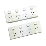 10 Amp Quad GPO x2 Pieces Power Point 4 Gang Electrical Socket 10A SAA