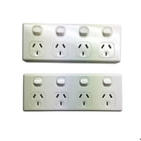 10 Amp Quad GPO x2 Pieces Power Point 4 Gang Electrical Socket 10A SAA