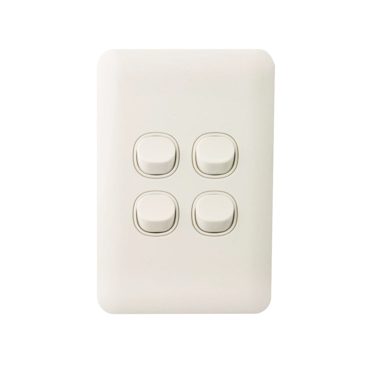 Slim Wafer 4 Gang Light Switch White Bakelight Slimline Electrical