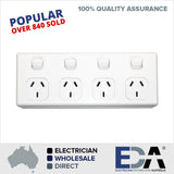 4 Gang GPO Power Point Quad Socket Outlet