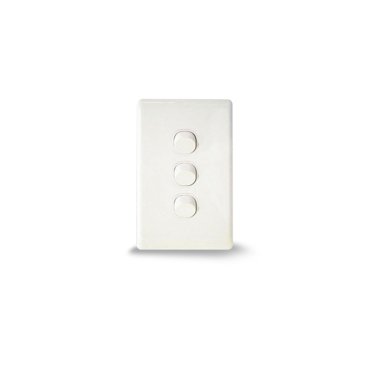 3 Gang Light Switch With Glass Look Cover Plate And Second White Cover.