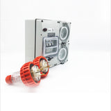 3 pin 2 x 10 Amp RCD Protected Outlet with Male Plug IP66 Socket RCBO