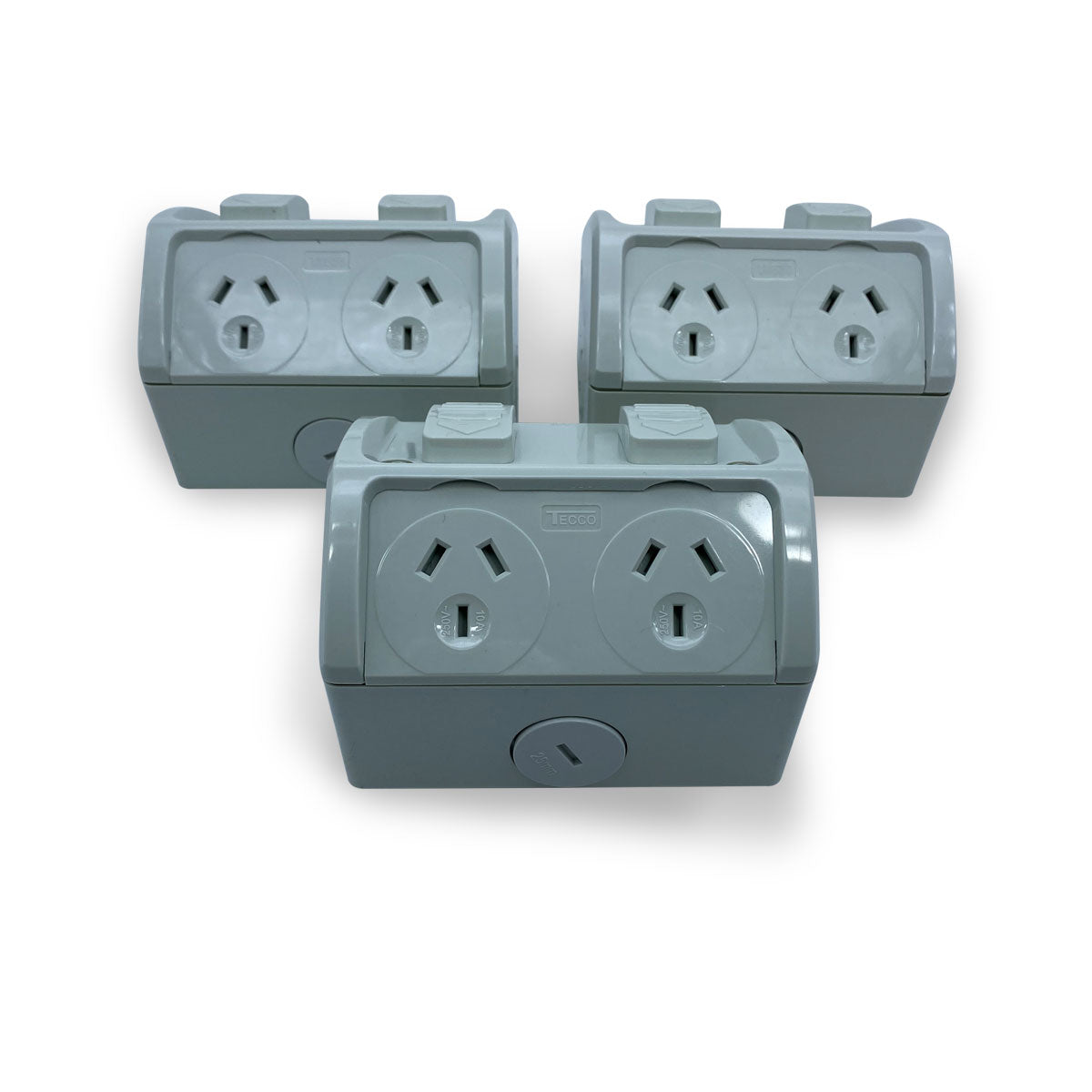 3x Weatherproof Double Power Point GPO 10 Amp Socket Waterproof 2 GPO External