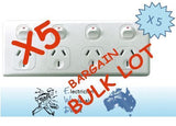 4 Gang GPO Power Point Quad Outlet Socket  + 4 Way Double Power Point (BULK BOX 5 pcs)