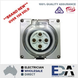 5 Pin 32 Amp 3 phase Socket Outlet IP66 Weatherproof Industrial Pole Only