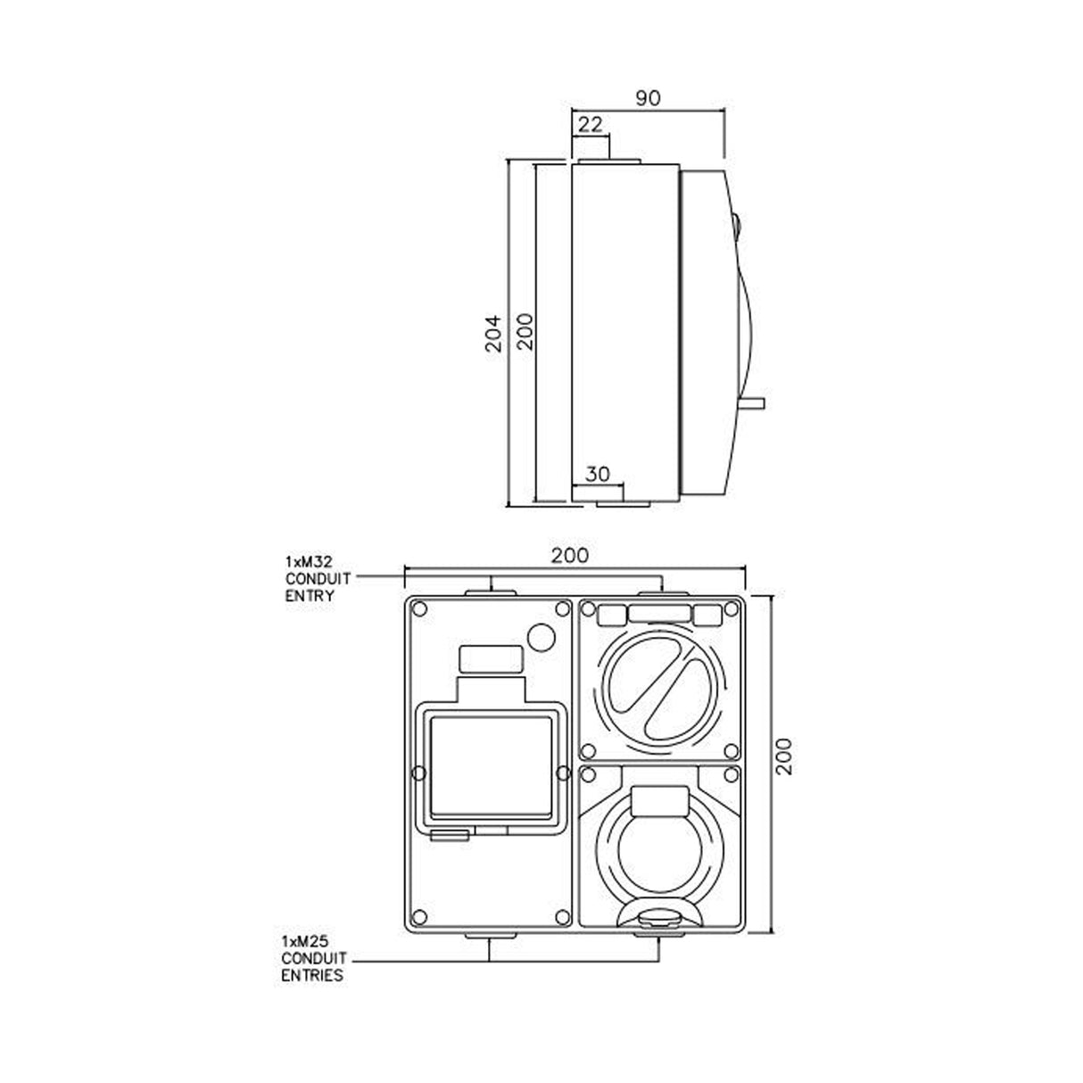 5 pin 20 Amp Protected Outlet with Plug IP66 Industrial 63 Amp RCD Caravan