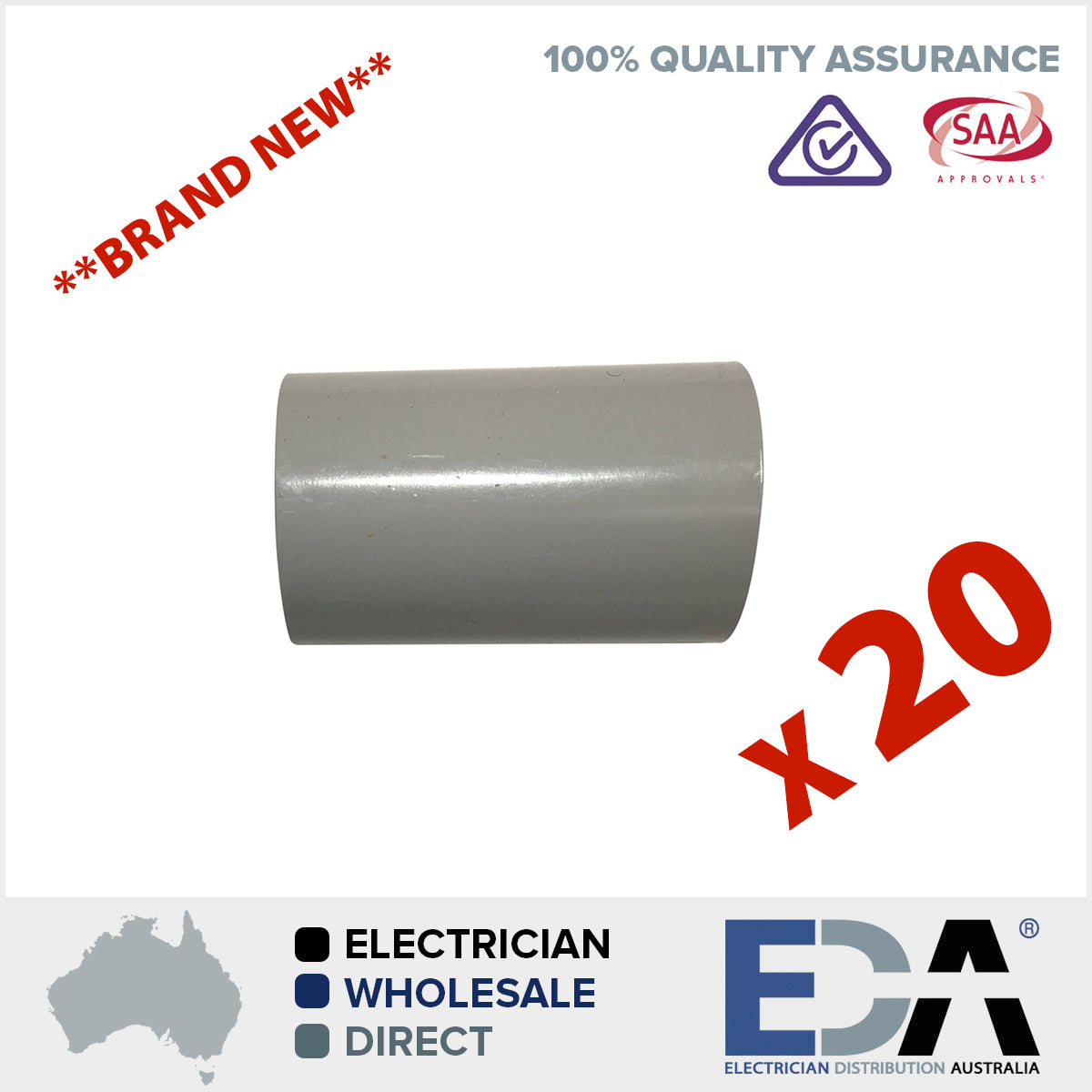 BULK 20 X 25mm Coupling Electrical Conduit Accessories