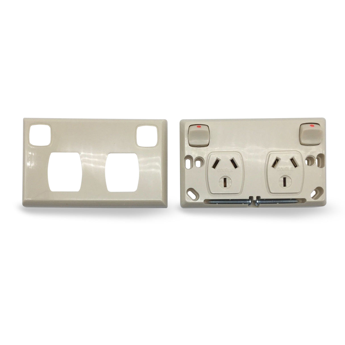 Beige "DOUBLE POLE" Power Point Electric Socket Outlet 10 Amp DGPO EXTRA SAFE Caravan