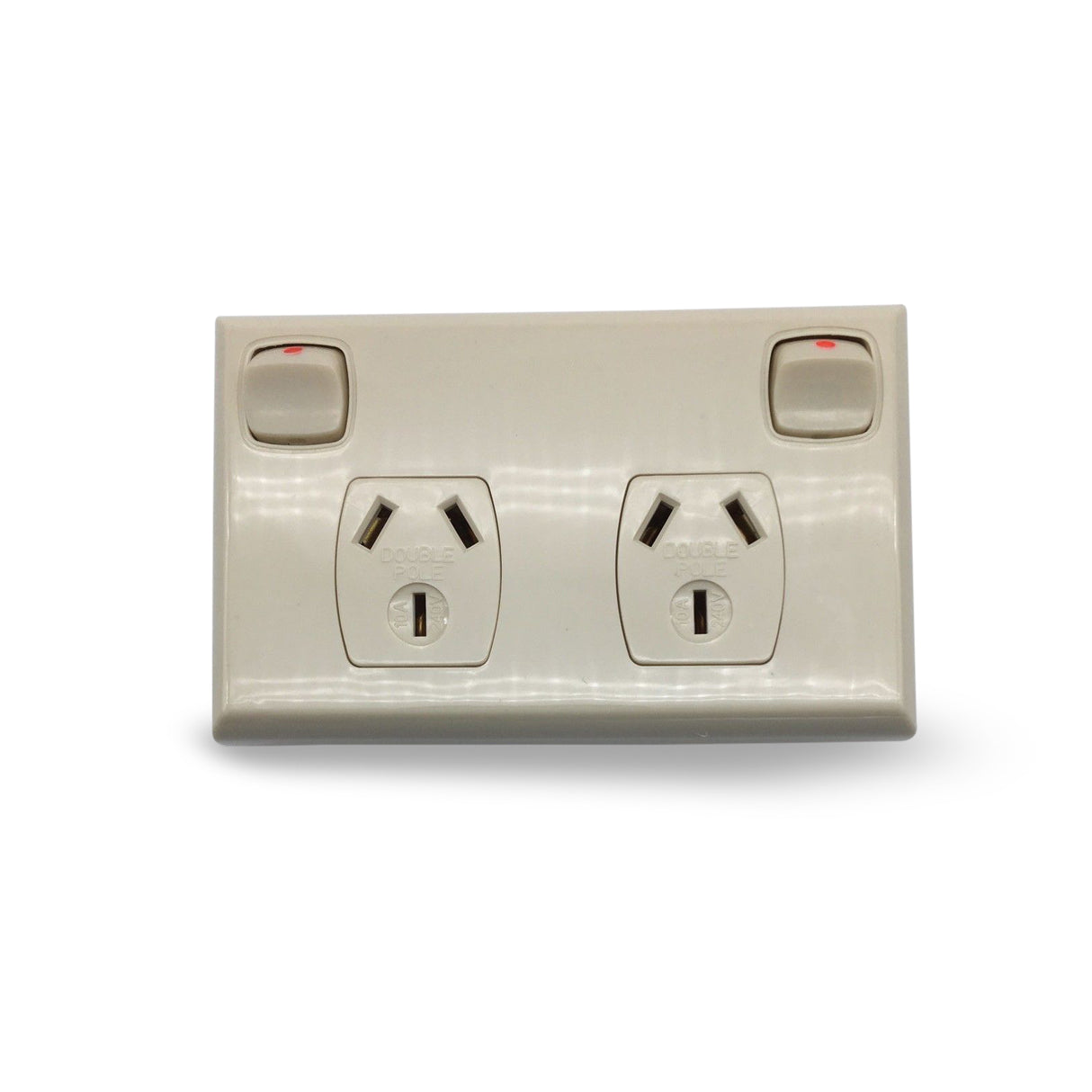 Beige "DOUBLE POLE" Power Point Electric Socket Outlet 10 Amp DGPO EXTRA SAFE Caravan