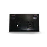 Black DGPO Double Twin Electrical Socket Outlet Power Point 10 Amp