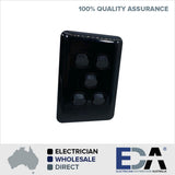 Black Gloss Five Gang Upmarket Light Switch Slim Wafer Slimline Electrical 5