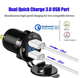 Dual SuperFast USB 3.0 Car Charger - Power Supply Complete Kit + LED Volt Meter.