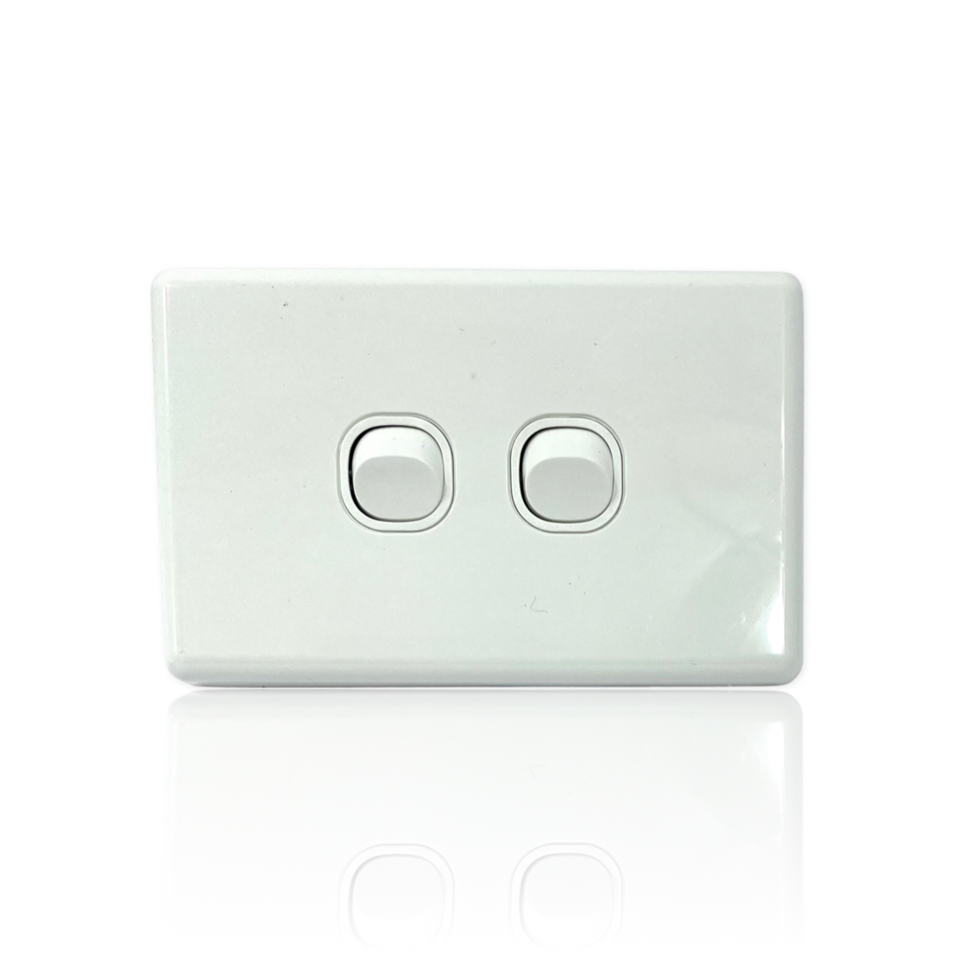 Double 2 Gang Wall Light Switch Electrical