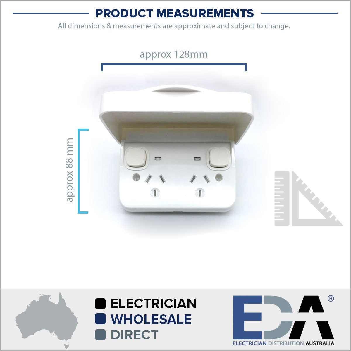 3x Weatherproof Double GPO LID Power Point DOUBLE POLE NEON IP65 EXTRA SAFE