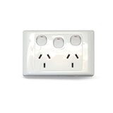 Power Point Switch GPO Socket Outlet Double 2000 White Single