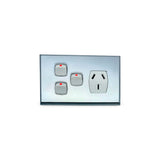 Single Power Point 2x Extra Switch SGPO Electrical White silver cover outlet GPO