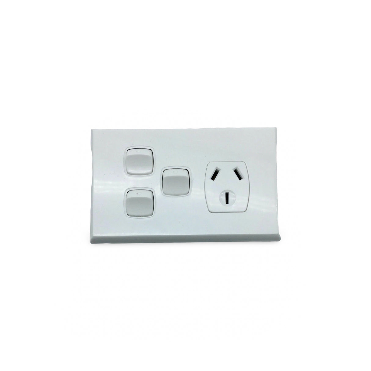 Single Power Point 2x Extra Switch SGPO Electrical White silver cover outlet GPO