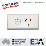 Skirting Single GPO Power Point White Narrow Switch Electrical Accessories