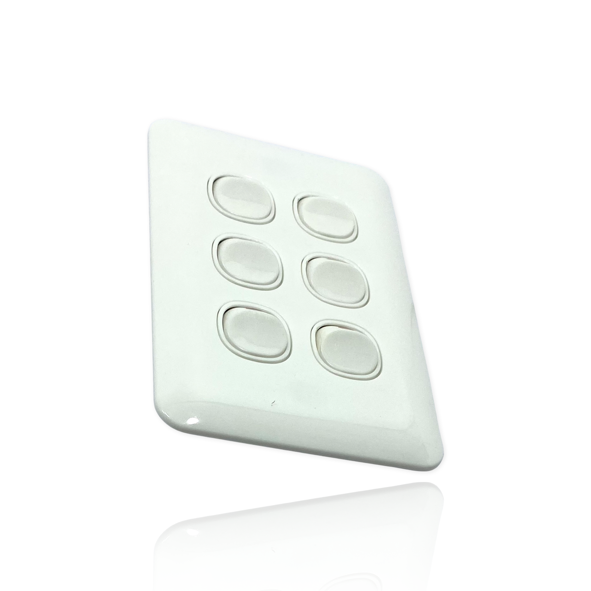 Slim Wafer 6 Gang Light Switch White Bakelight Slimline Electrical