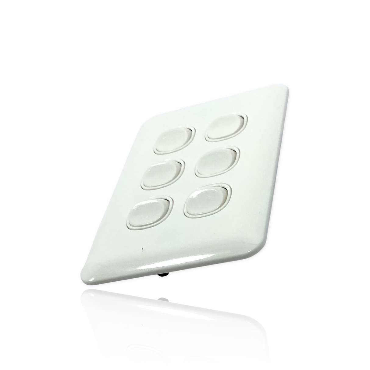 Slim Wafer 6 Gang Light Switch White Bakelight Slimline Electrical