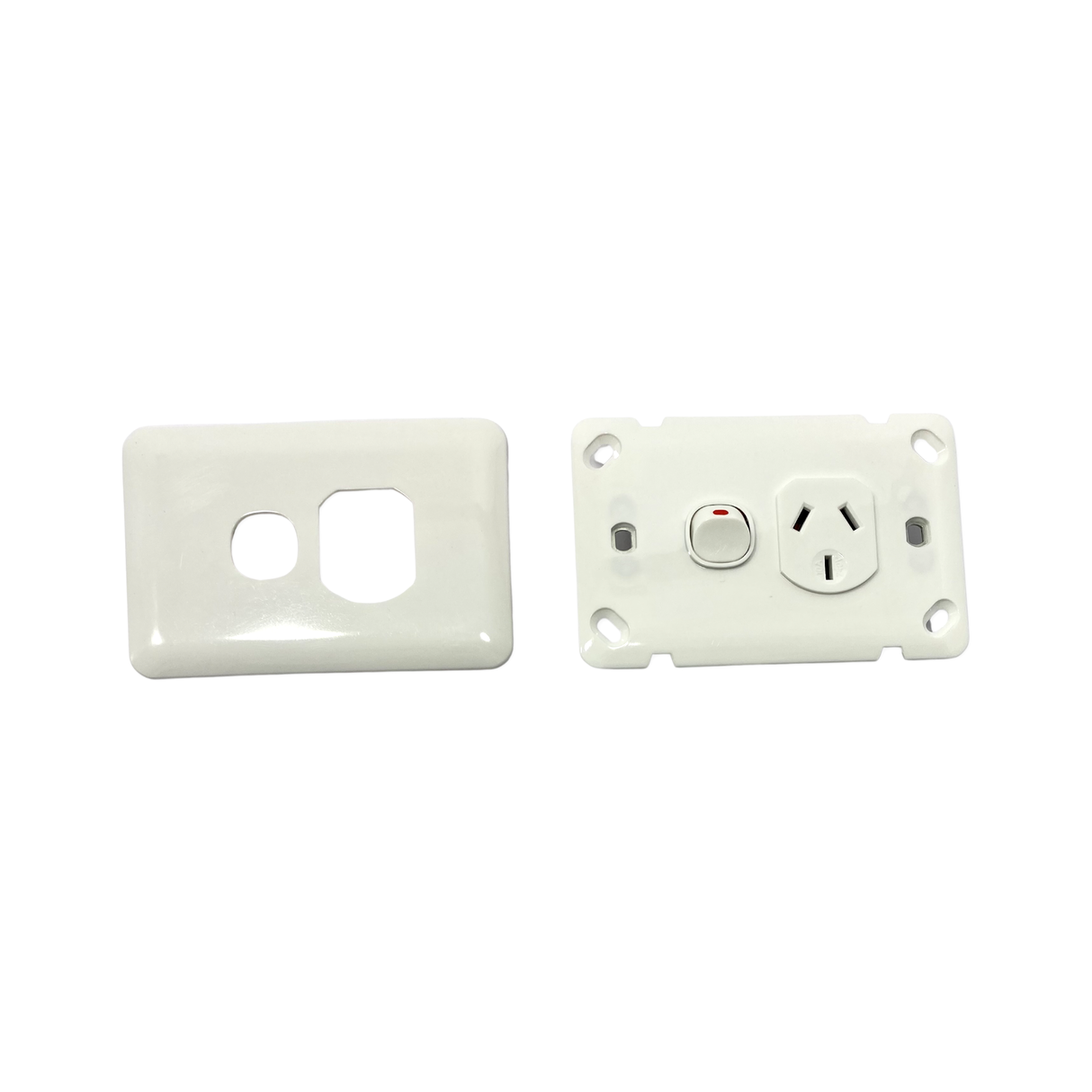 Slim Wafer Single Power Point Outlet Switch GPO White Slimline Electrical