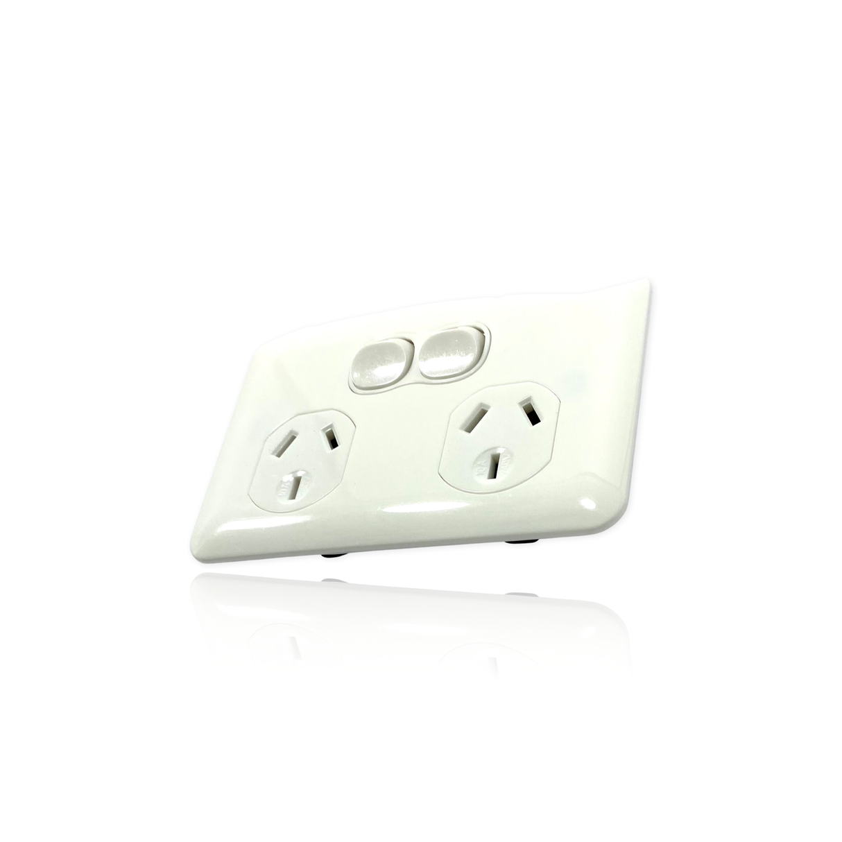 Slimline Wafer Double Power Point GPO White Slim 10 AMP Outlet Socket Electrical