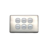 Slim Double GPO Outlet Light Switch Plate Silver Cover Metal Stainless Steel