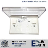 WeatherProof IP 66 Double GPO Power Point and Neon Outside Outlet Clear Lid NEW