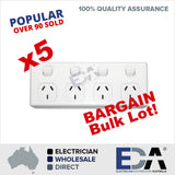 BULK 5 X 4 Gang GPO Power Point Quad Socket Outlet