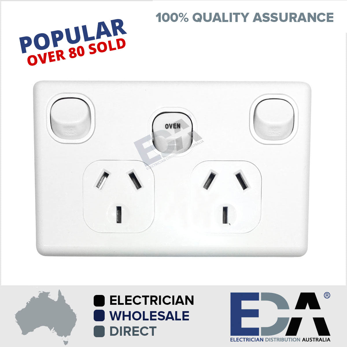 Double Power Point GPO with OVEN 32 Amp Extra Switch Wall Outlet modern style